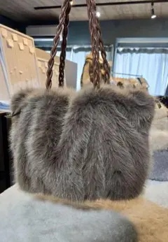 Fur B Mieko ハンドバッグ 毛皮 ミンク 軽量 ナチュラルブラウン Fur B Mieko ハンドバッグ 毛皮 ミンク 軽量 ナチュラルブラウン