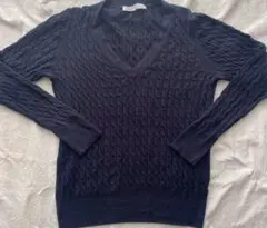 ZARA ネイビー Vネック セーター L