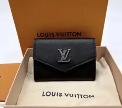 LOUIS VUITTON ブラックレザー三つ折り財布財布