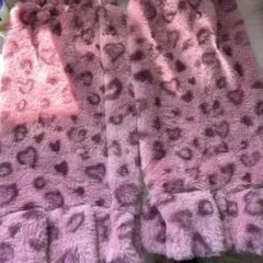 ピンク ヒョウ柄 ファーレッグウォーマー