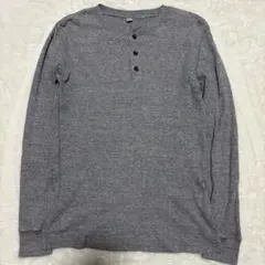 00s old uniqlo 短丈 ヘンリーネック サーマル ロンＴ y2k M