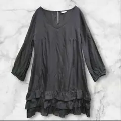 ルージュヴィフ ブラウン フリル チュニック ミニワンピース 長袖 フリーのサムネイル