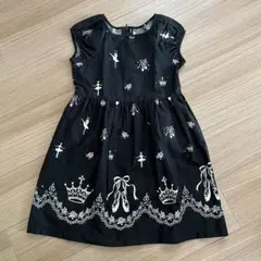 バレリーナと王冠のプリント ワンピース 130