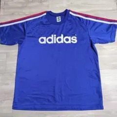 adidas 青 スポーツ Tシャツ 半袖(size　O〜XO)