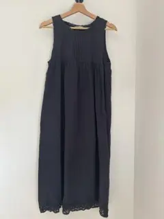 Samansa Mos2 黒 ノースリーブ ロングワンピース