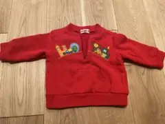 ミキハウス 赤 ジップアップトレーナー 80