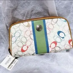 【新品 未使用】coach シグネチャー カラフル コスメポーチ コーチ