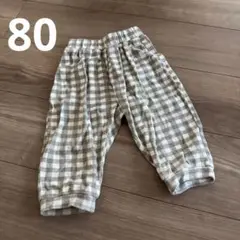 ペアマノン　ギンガムチェック　パンツ　80