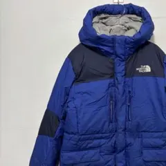 ノースフェイス キッズ ダウンジャケット パーカー 刺繍ロゴ 古着