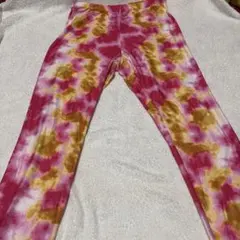 Xmas タイダイパターン スパッツ ピンクと黄色