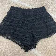 レース ショートパンツ 水着の上に 黒 Sサイズ シーン SHEIN