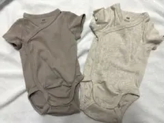 H&M 半袖ボディスーツ 2枚セット 0〜3ヶ月　肌着　オーガニックコットン