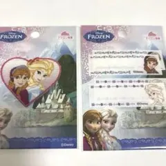 アナと雪の女王　ハート型刺繍ワッペン＆ネームタグ 2点セット