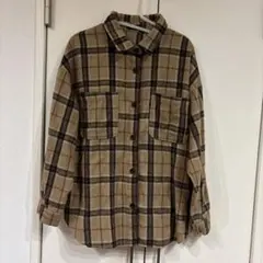 チェック柄オーバーサイズシャツ 長袖
