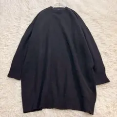 8744 スピックアンドスパン 長袖ニットワンピース L 黒 オーバーサイズ