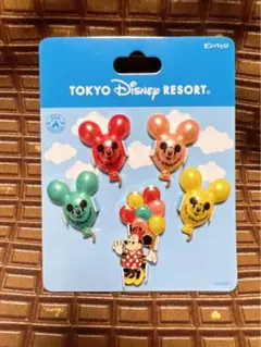 ★ディズニーリゾート ミッキーバルーン ピンバッジセット★64 ミニーマウス