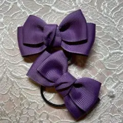 アメジストスタイル パープルリボンヘアゴム