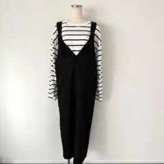 ジャーナルスタンダードレリュームロングヘリンボンジャンパースカート黒