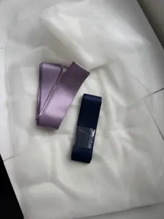 紫・紺サテンリボンと白チュールリボンセット　ブライダル