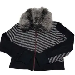 【新品】Linea Formica 豪華ファー付スパンコールニットジャケット M