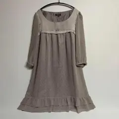 INDIVI インディヴィ ワールド シフォン ひざ丈ワンピース 38