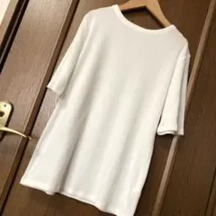 新品タグ無し美品 コエ リブクルーネックTシャツ(五分袖) ホワイトのサムネイル