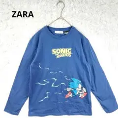 ZARA ザラ　キッズ　ソニック コラボロンT　バックプリント　ブルー　150