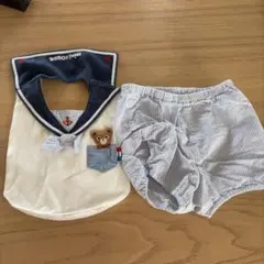 セーラー襟付きロンパース・カバーオール