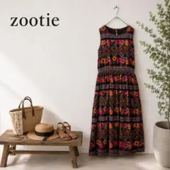 zootie ズーティー インド綿 コットン ロングワンピース 総柄 ゆったりのサムネイル