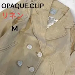 ❤️OPAQUE.CLIP リネン混ショートダブルジャケット メタルボタン Mのサムネイル