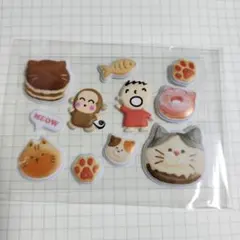 【正規品】みんなのたあ坊　おさるのもんきちなど ぷっくりシールお裾分け