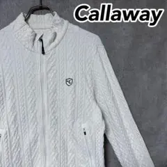 Callaway キャロウェイ コットン ニット ジャケット ホワイト系 M