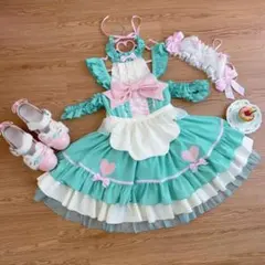 ロリータメイド服 JSK ゆめかわいい ゴスロリドレス フリル 森ガール 姫様