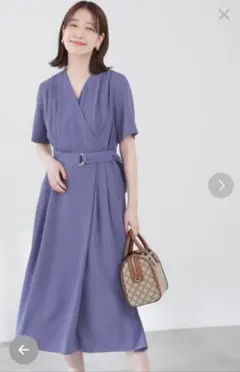 エヌナチュラルビューティーベーシック　M ワンピース　半袖　ブルー