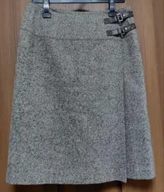 23区 ブラウン系 ツイード風巻きスカート 表記40