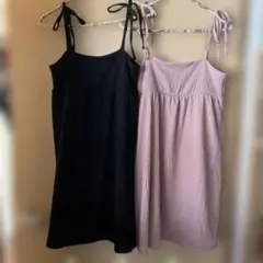 ☆☆☆再値下げ☆☆☆GU★キャミワンピース ブラック くすみピンク 2色セット
