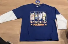 キッズ　ポケモン　重ね着風長袖Tシャツ　ネイビー　120cm