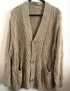 佐藤健　ABYTS ベージュ ケーブル編み カーディガン size3 近年 ABYTS ベージュ ケーブルニットカーディガン 佐藤健 - メルカリ