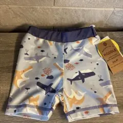 新品未使用　男の子　水着 80 サメ柄 UVカット　ブルー