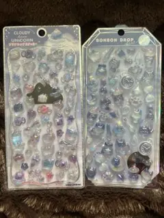 ボンボンドロップシールシャーベットよるねこ、クラウディラブユニコーンプチドロ2種