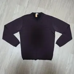 renoma Mサイズ ダークパープル Vネックニット