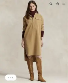 ラルフローレン♡コーデュロイ シャツドレス　ベージュ