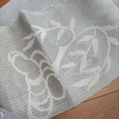 《夏用、八寸高級解き名古屋帯》（正絹？）贅沢な羅織、透かし織に白の刺繍1664