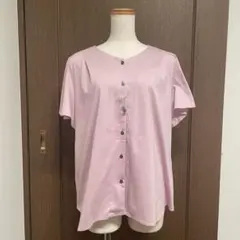 新品　IEDIT ブラウス ピンク LL 大きいサイズ 半袖 きれいめのサムネイル