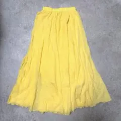 vintage スカート ロング フレア ウエストゴム 春夏 古着 きれいめ