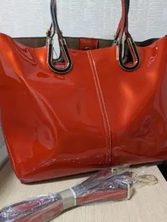 トートバッグ オレンジ ショルダー 大きめ　通勤 JEWEL　レディースのサムネイル