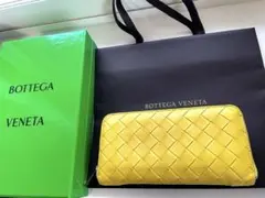 ボッテガヴェネタ 長財布 【正規店定価9.9万】イントレチャート ミラベル 黄色