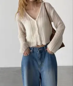 CANAL JEAN 透かし編みニットカーディガン EI marのサムネイル