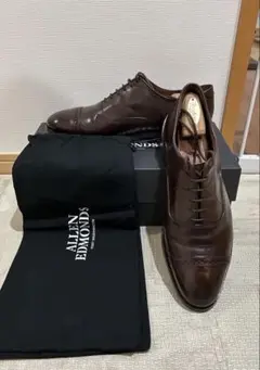 極美品 アレン・エドモンズ Allen Edmonds セミブローグ 7.5 アレン・エドモンズ ストランド|STRAND WALNUT ストレートチップ
