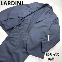 J7164 美品 ラルディーニ リネン100%セットアップスーツ ブラック 48